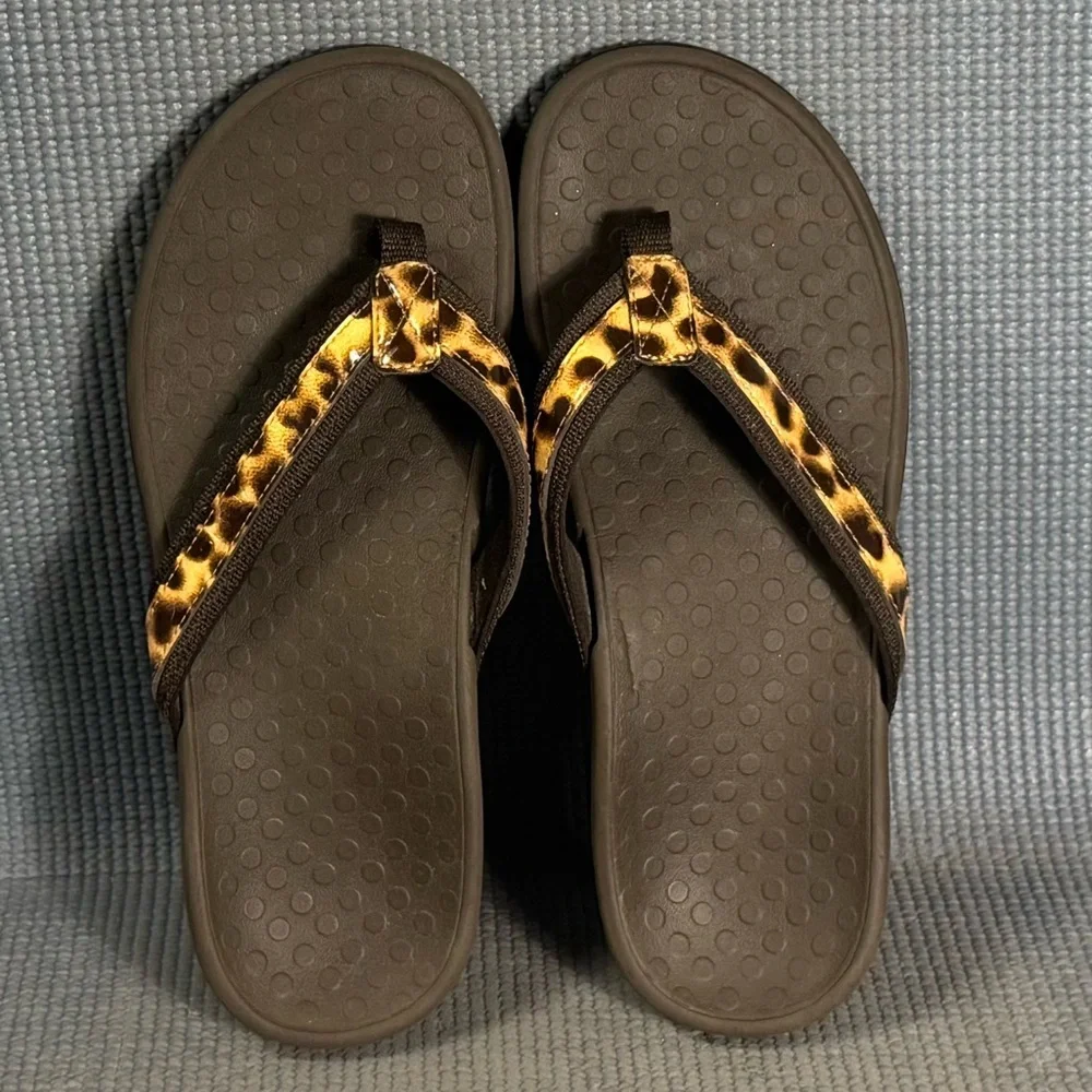 Vionic Women’s Tide‎ II Brown Leopard Print Arch Support Thong Sandals Size 8 - Picture 5 of 9